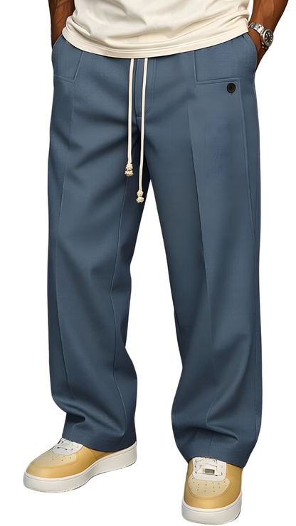 Pantalones con cordón ajustable de estilo urbano y cómodo